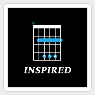 B Inspired B Guitar Chord Tab Dark Theme Sticker